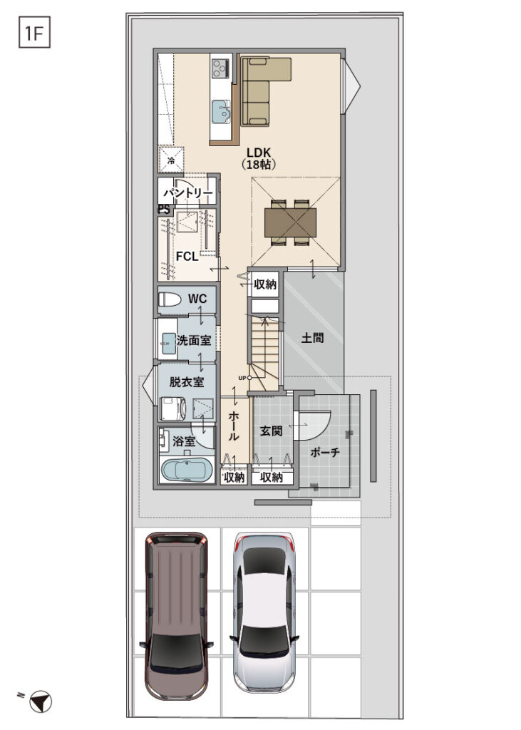 西深津町5丁目(1号地)間取り図_1F