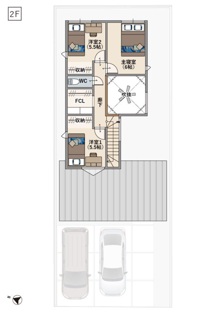 西深津町5丁目(1号地)間取り図_2F