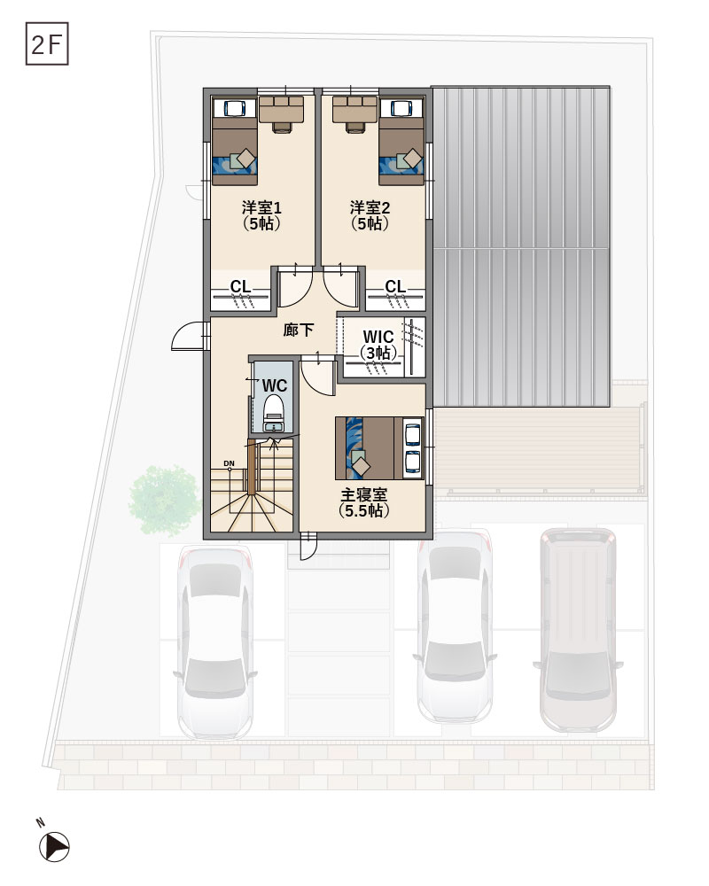 大門町1丁目(3号地)間取り図_2F