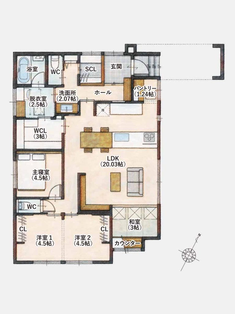 Aモデルの間取り図