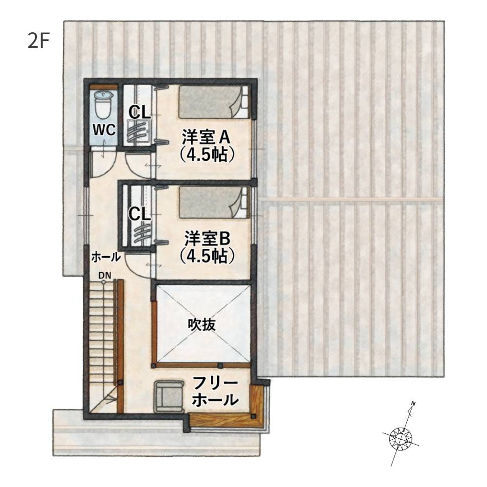 鴨方モデル2F間取り